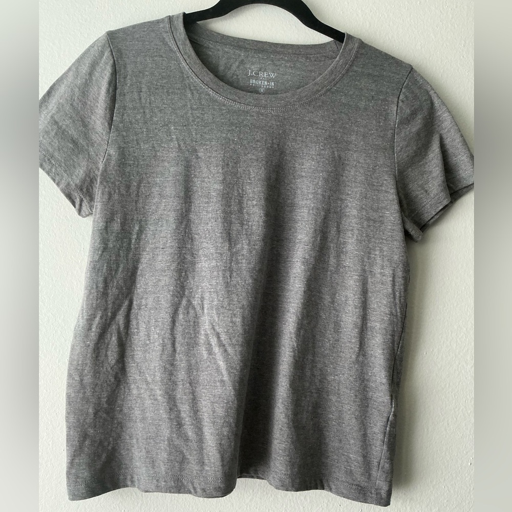 J. Crew Heather Gray Short-Sleeve Crewneck Tee - Picture 2 of 10